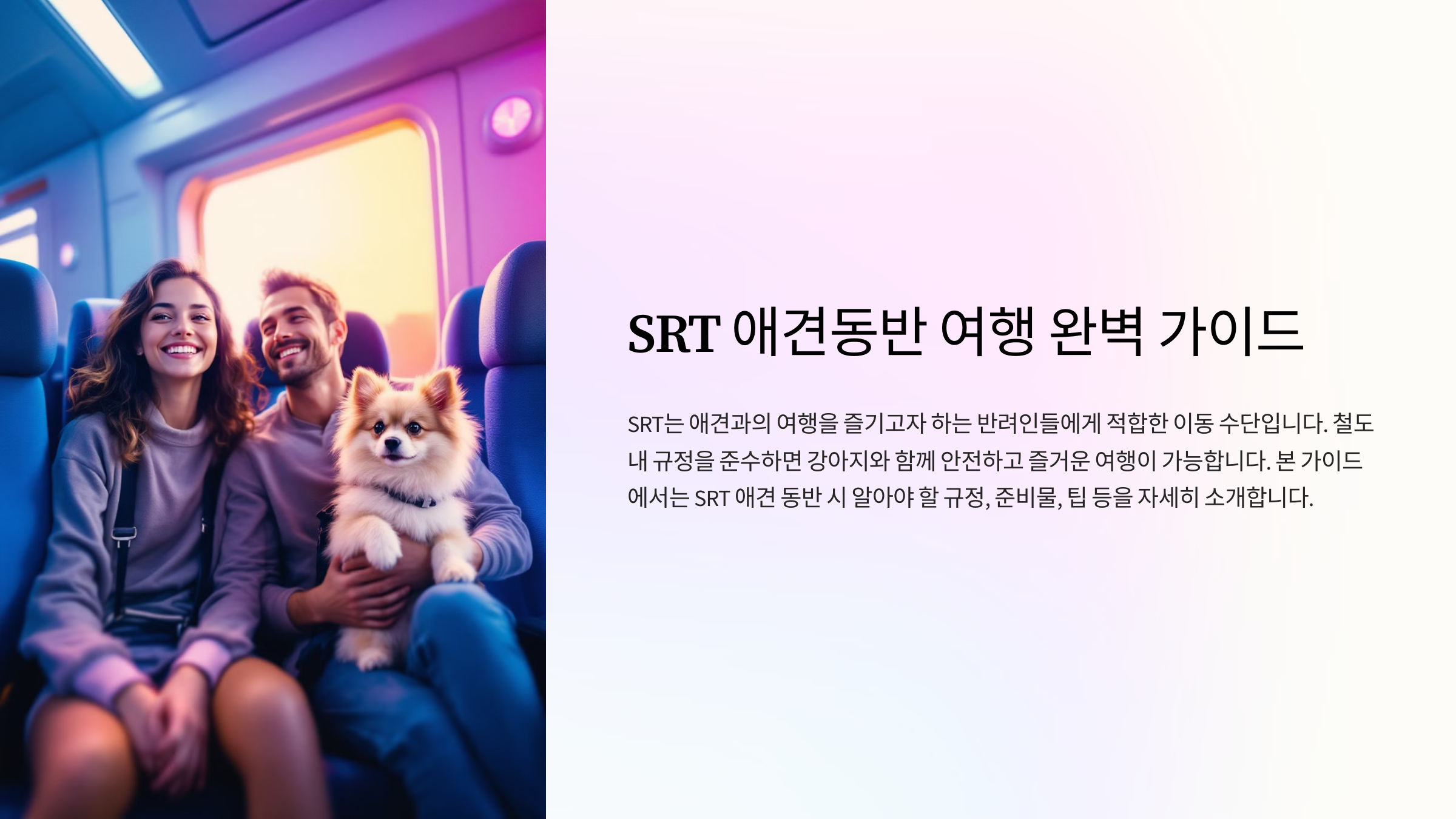 SRT 애견동반 여행 완벽 가이드