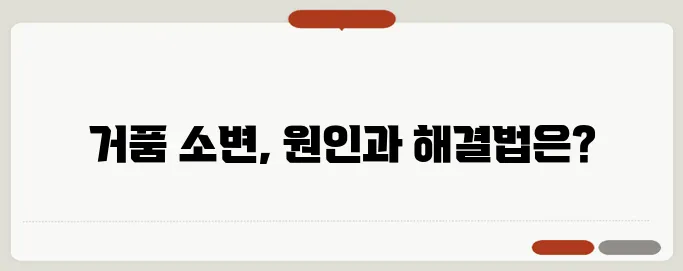 소변에 거품이 생기는 원인과 신장 건강