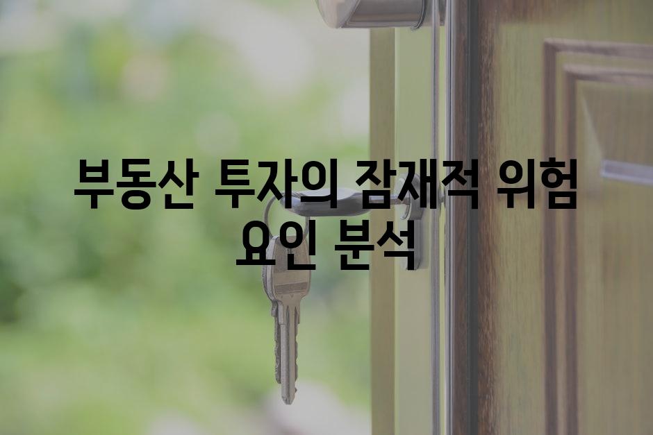 부동산 투자의 잠재적 위험 요인 분석