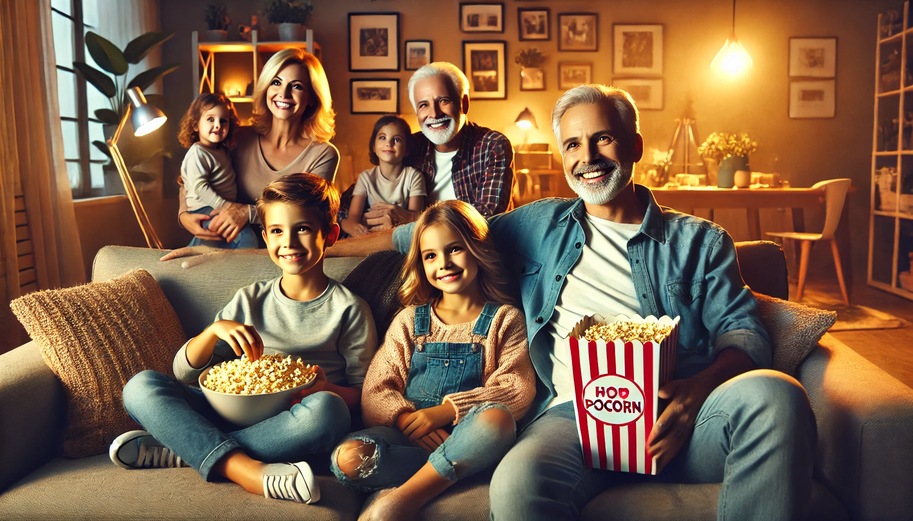 가족과 함께 영화보기