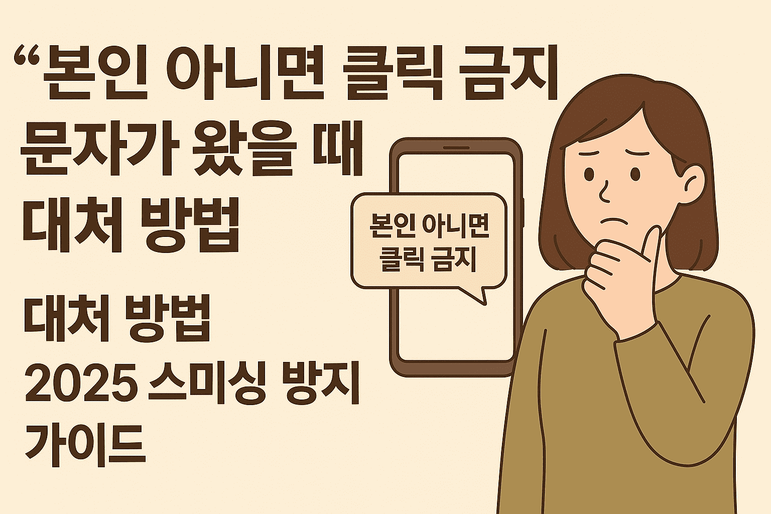 '본인 아니면 클릭 금지’ 문자가 왔을 때 대처 방법 ❘ 2025 스미싱 방지 가이드