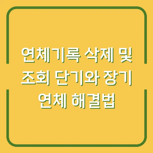 연체기록 삭제 및 조회 단기와 장기 연체 해결법