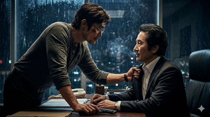 강렬한 연기 대결로 청불 영화의 역사를 쓴 내부자들의 한 장면