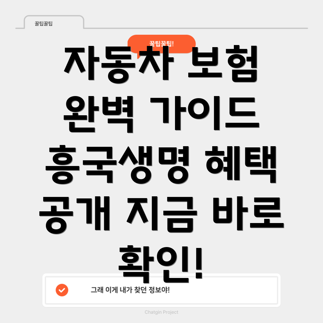 흥국생명 자동차 보험