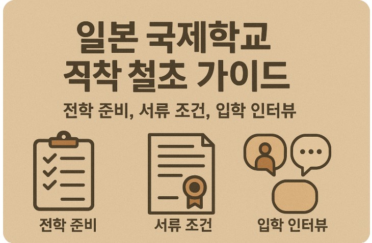 일본 국제학교 전학 준비, 서류 조건, 입학 인터뷰 관련