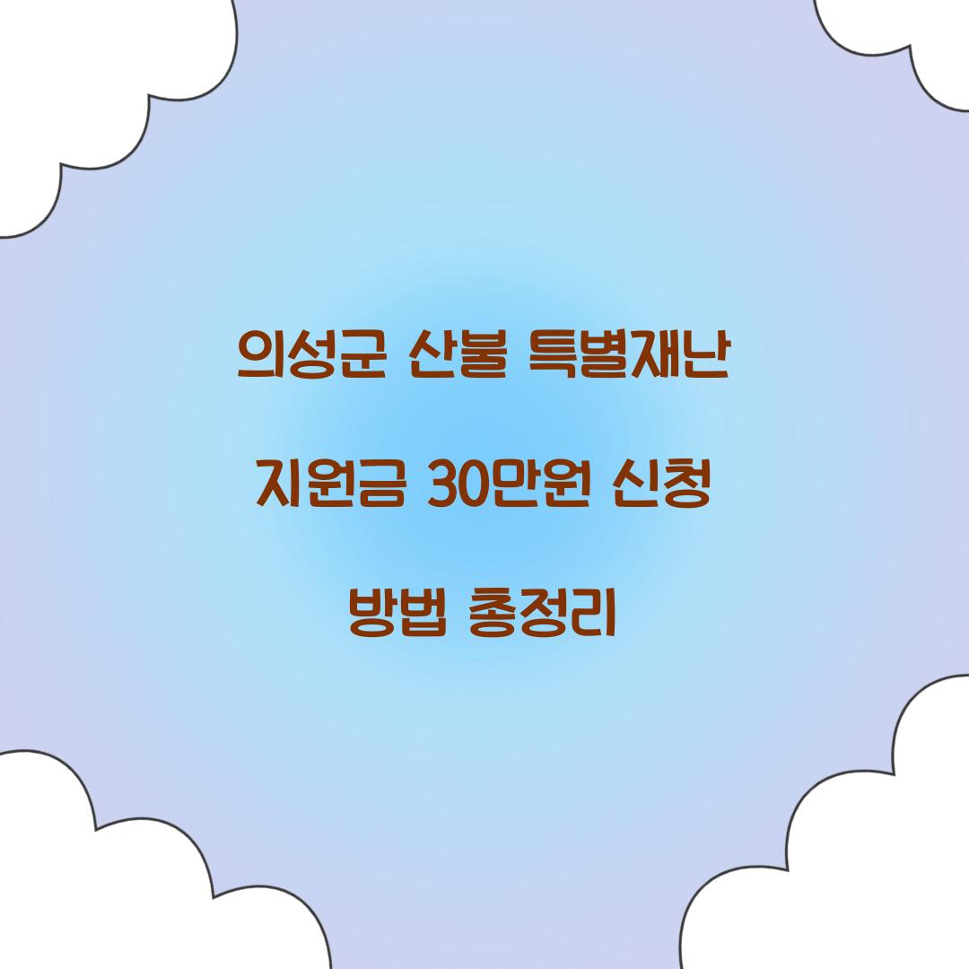 의성군 산불 특별재난 지원금