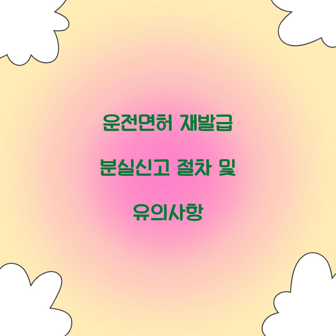운전면허 재발급 분실신고