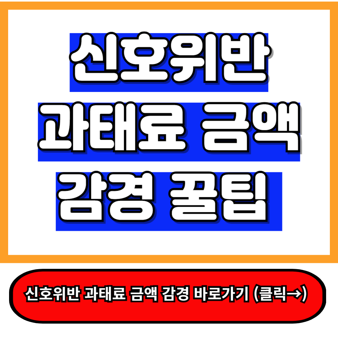 신호위반 과태료 금액, 경찰교통민원24(이파인) 홈페이지에서 확인하는 방법과 감경 꿀팁 조회