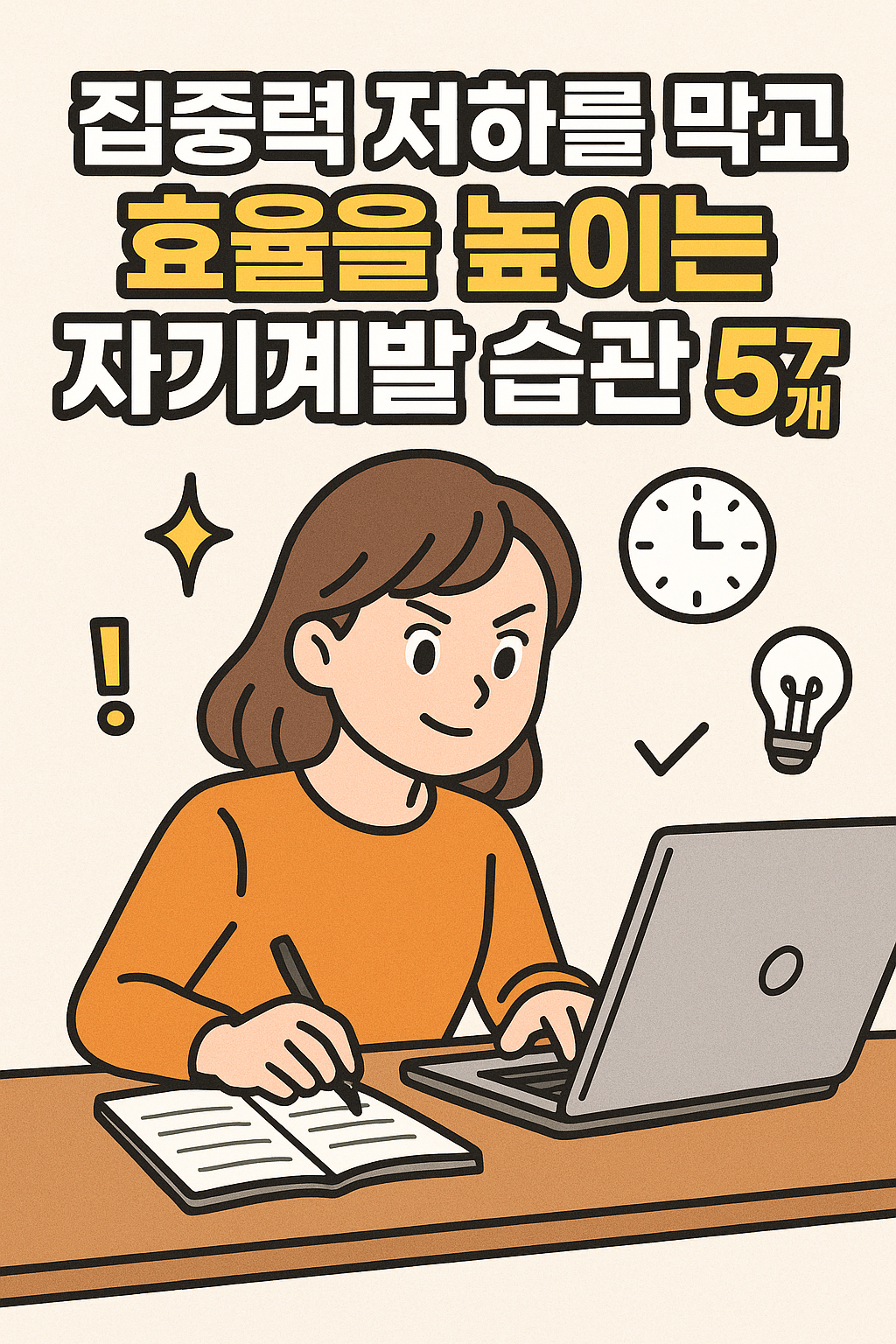 집중력 저하를 막고 효율을 높이는 자기계발 습관 5가지
