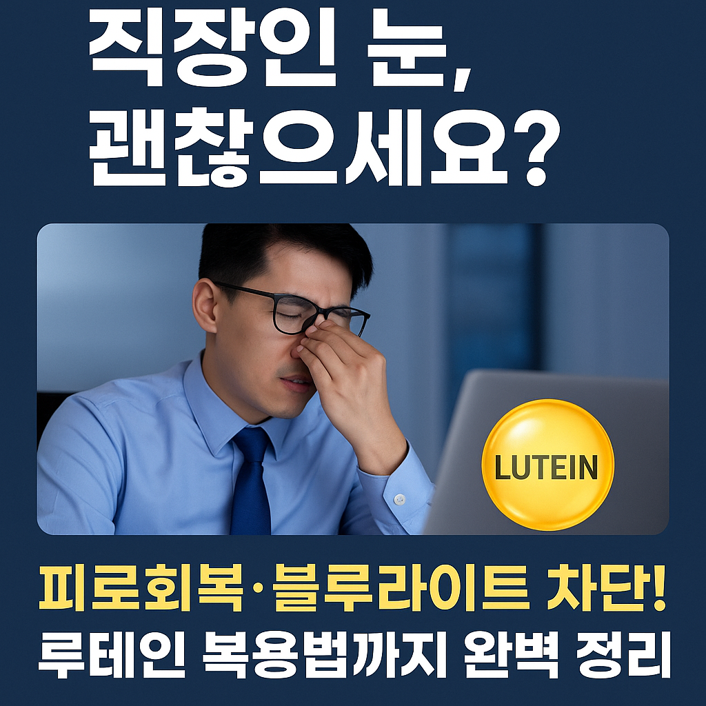 직장인 눈 건강 루테인 (피로회복, 블루라이트, 복용법) 관련 사진