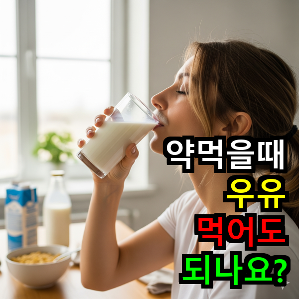 약먹을때 우유