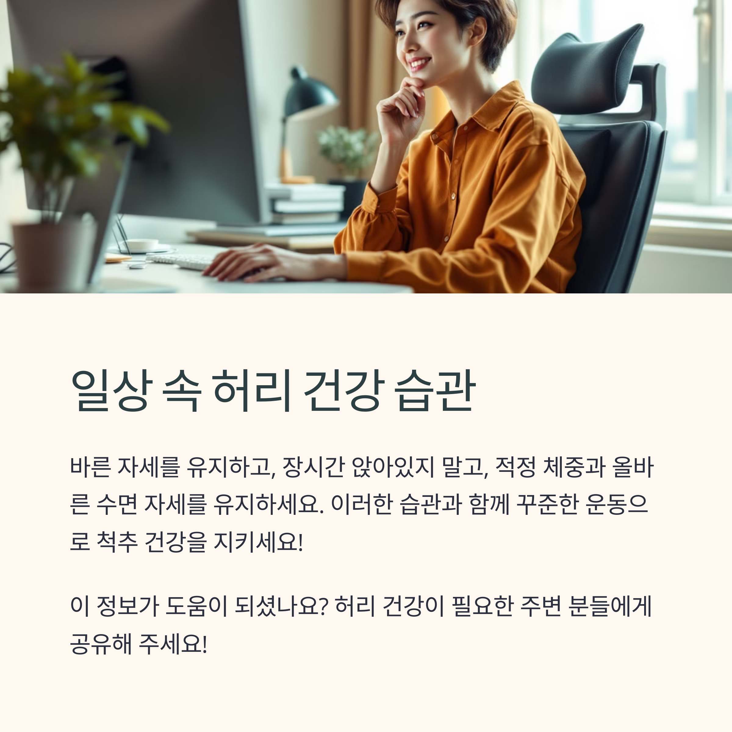 일상 속 허리 건강 습관