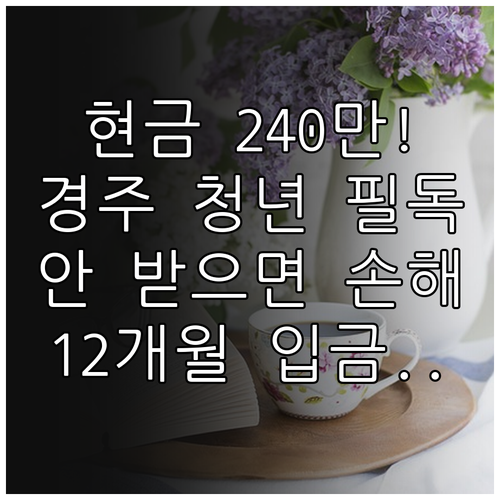 경주시 청년월세지원 20만 원씩 12..