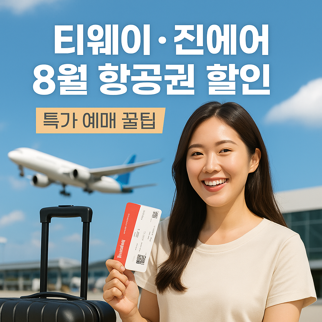 티웨이·진에어 8월 항공권 할인 프로모션|특가 예매 꿀팁
