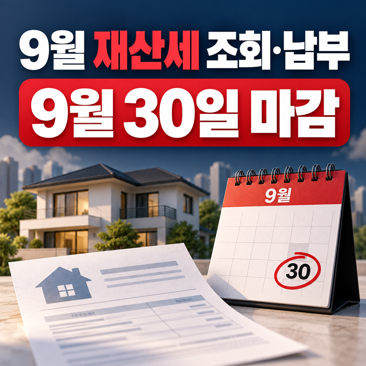 2026년 9월 재산세 고지서 안 왔다면? 조회&middot;납부 방법과 9월 30일 마감 확인
