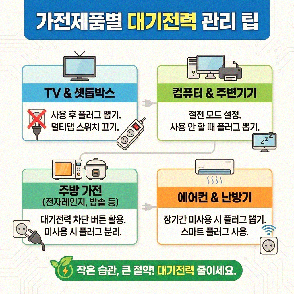 우리 집 전기 절약의 비밀 가전제품 대기전력 차단 방법