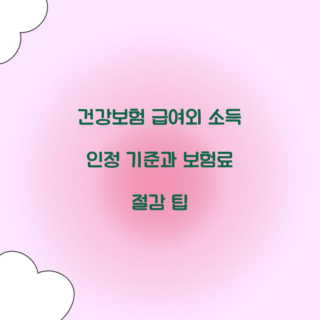 건강보험 급여외 소득