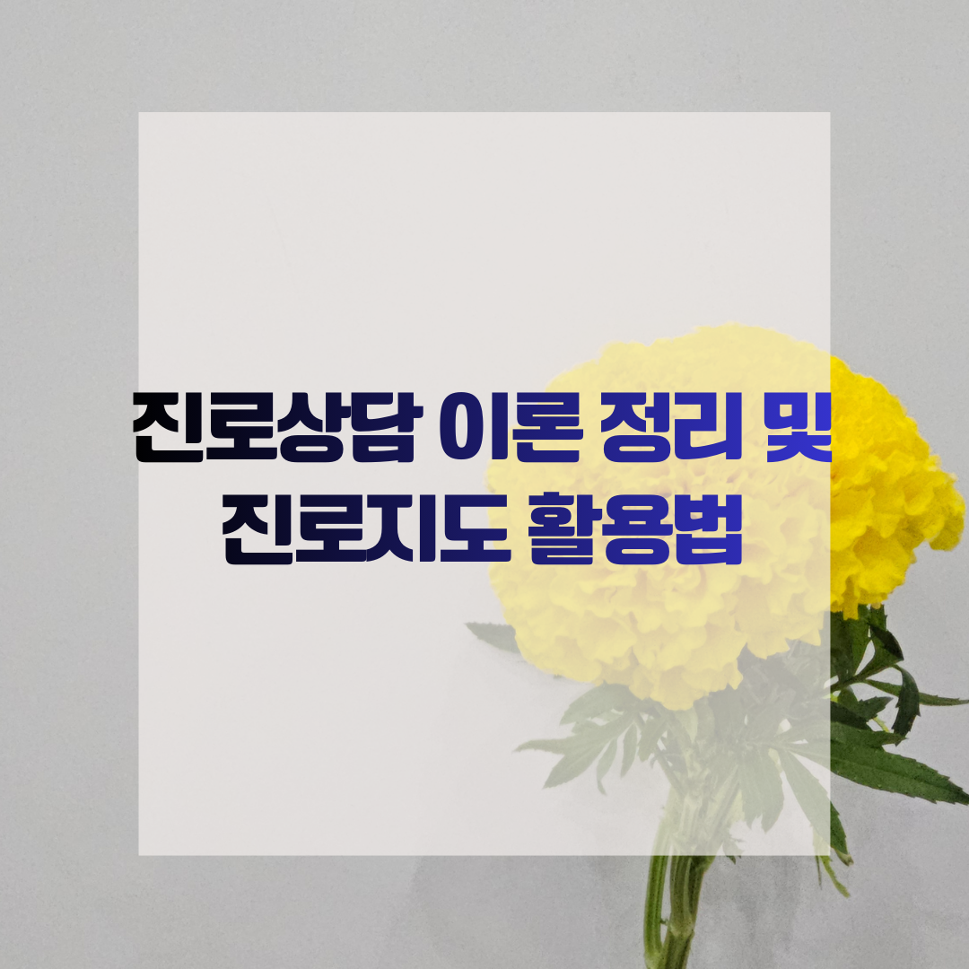 진로상담 이론 정리 및 진로지도 활용법