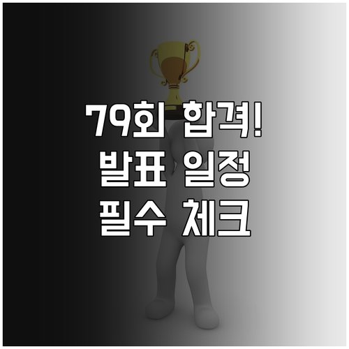79회 기능장 최종 합격 발표 일정과..