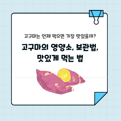 고구마의 영양소, 보관법, 맛있게 먹는 법