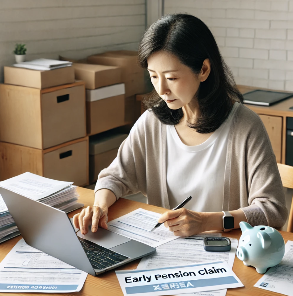 집에서 선청구를 위해 서류를 준비하고 모습