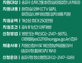 송파구 화장실 분리작업 지원금 신청