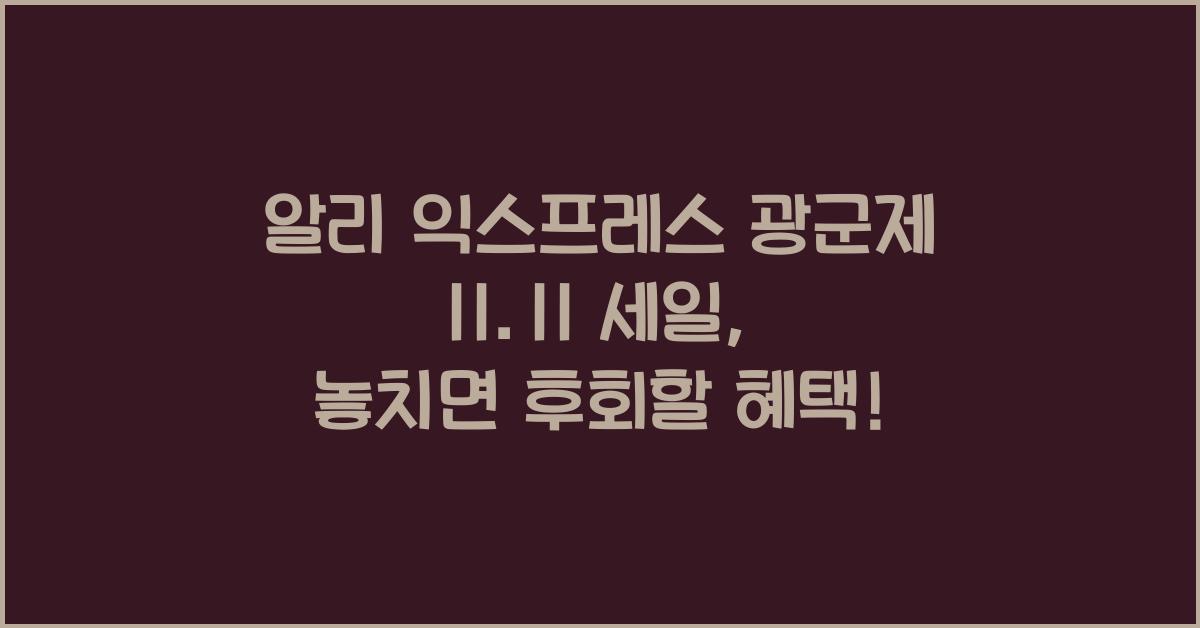 알리 익스프레스 광군제 11.11 세일
