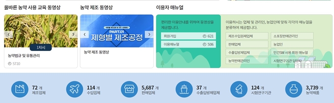 농약안전정보시스템 홈페이지 서비스