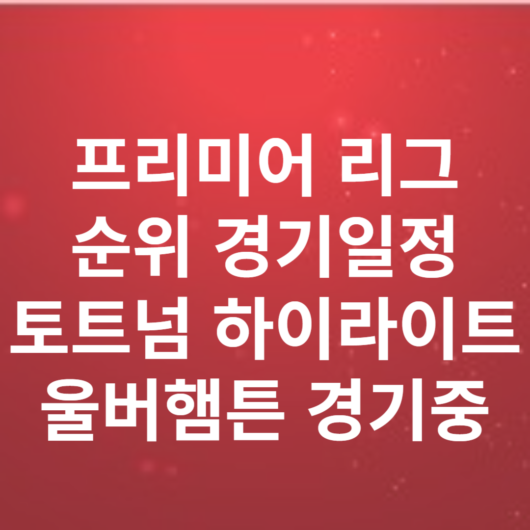 프리미어 리그 순위, 경기일정, 토트넘 경기 하이라이트, 울버햄튼 경기중계