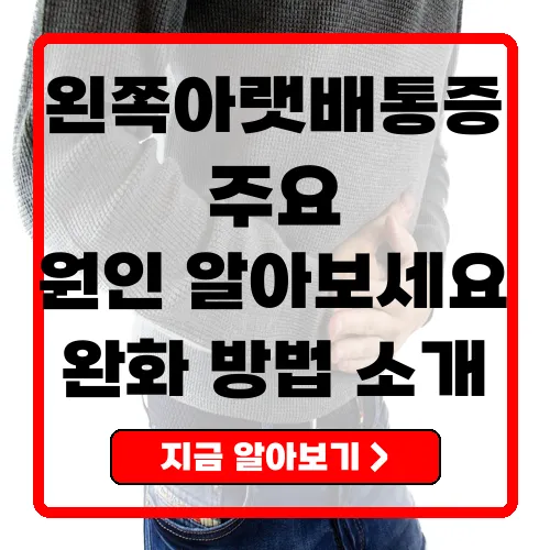 왼쪽 아랫배 통증의 주요 원인 및 완화 방법 총정리