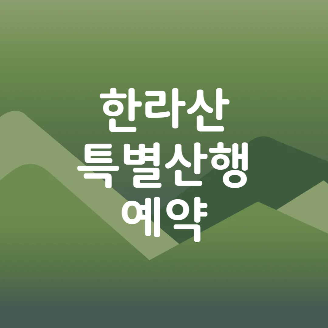 7월 한라산 특별 산행 예약 백록샘