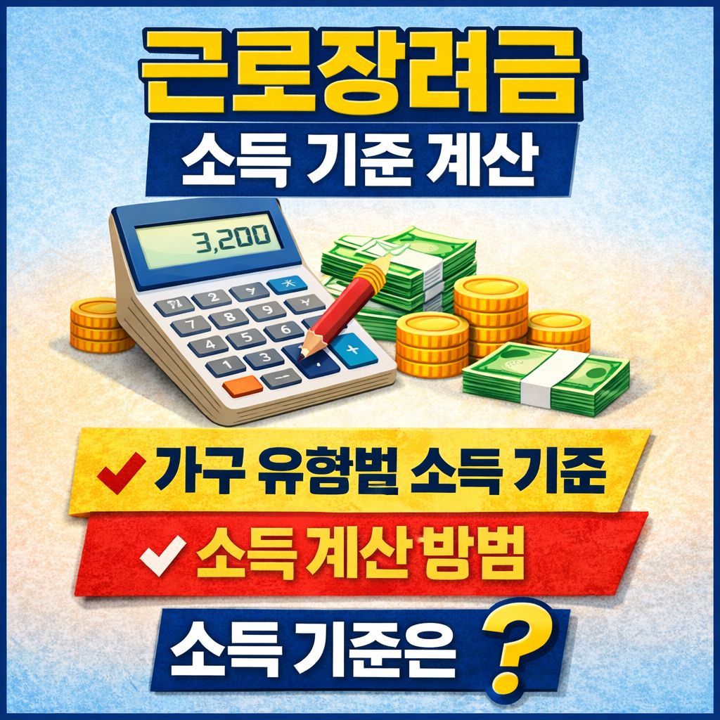 근로장려금 소득 기준 계산