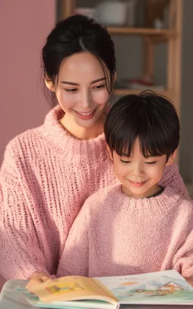 reading books with mom during summer vacation