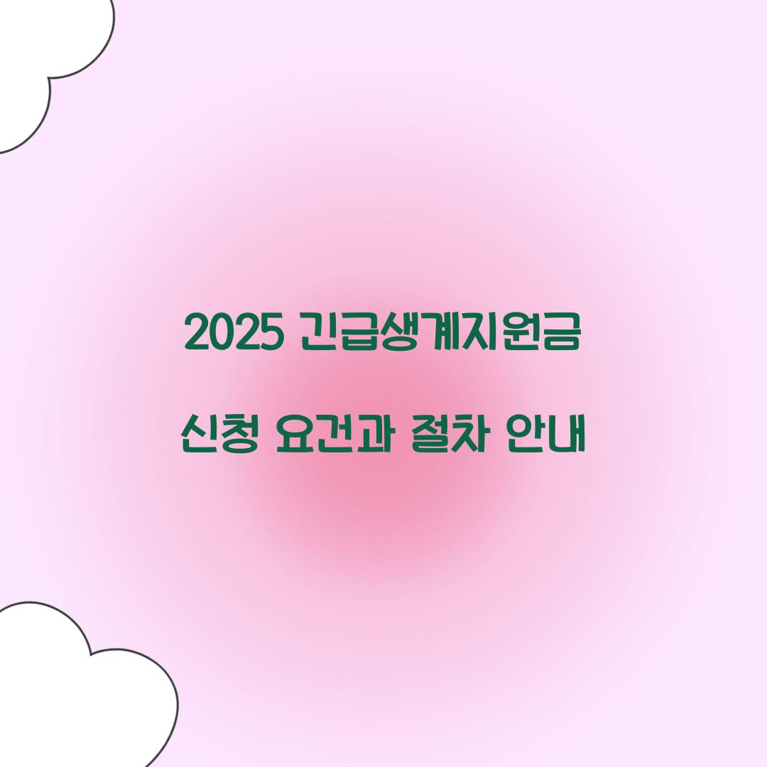 긴급생계지원금 신청