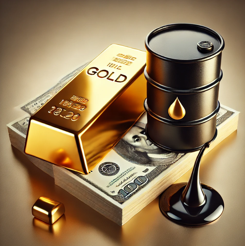 출처: Chatgpt. 금 원유 달러 합성 사진