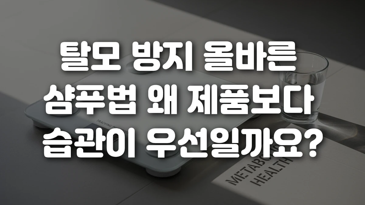 탈모 방지 올바른 샴푸법 왜 제품보다 습관이 우선일까요