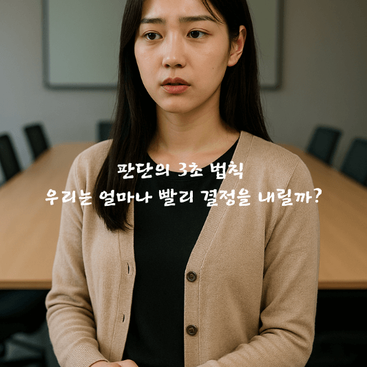 판단의3초법칙, decisiontime, 의사결정전략, 자기조절, 심리학, 전두엽, 리더십스킬, 감정조절, 대화기법, 판단력향상