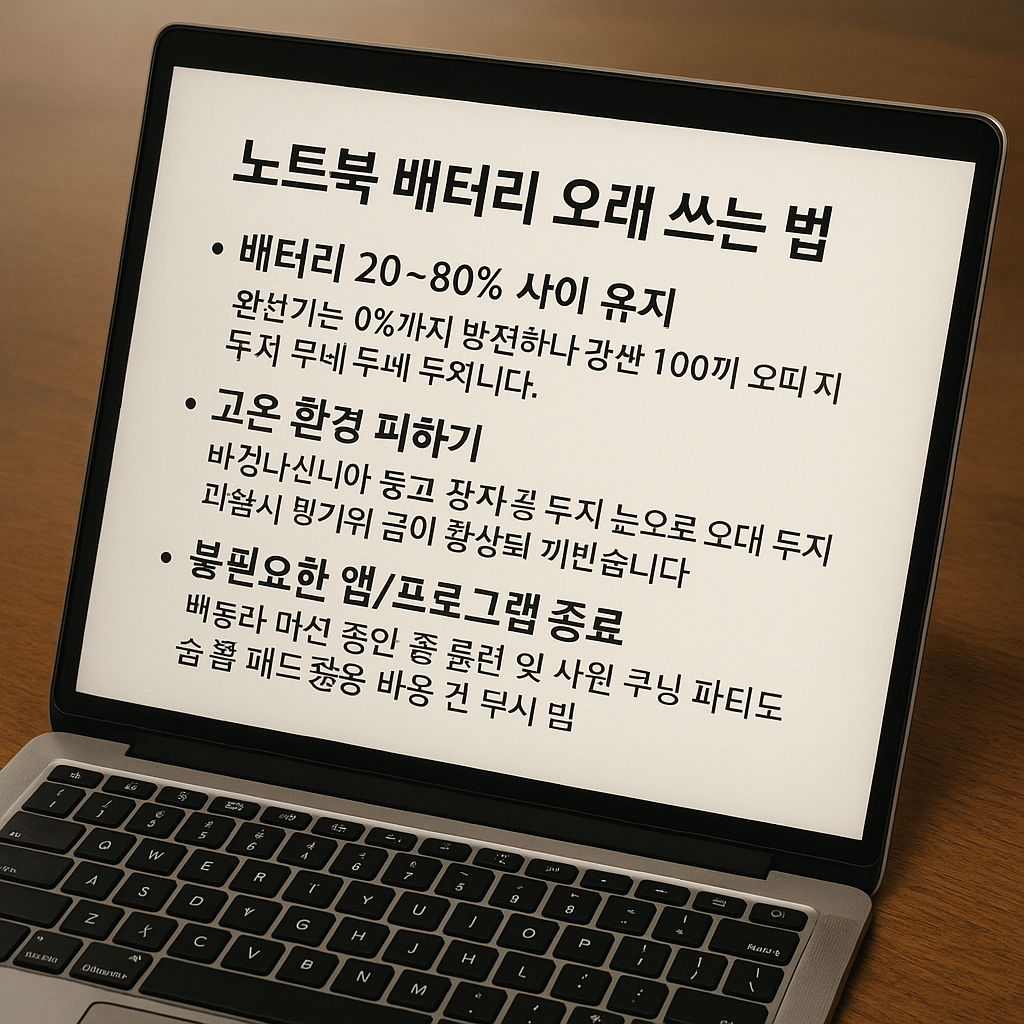 노트북 배터리 오래쓰는 법