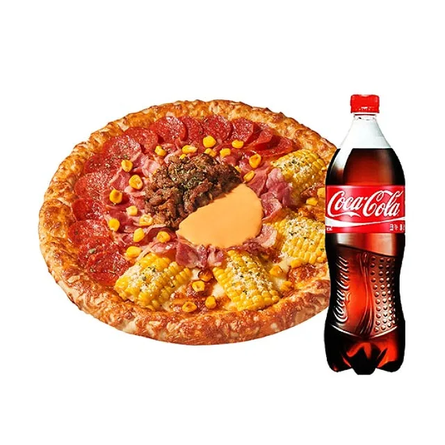 체다 콘치즈 피자