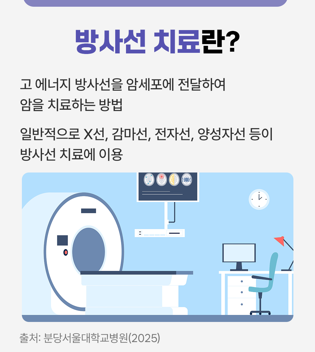 #방사선 치료란 #고 에너지 방사선을 암세포에 전달하여 암을 치료하는 방법