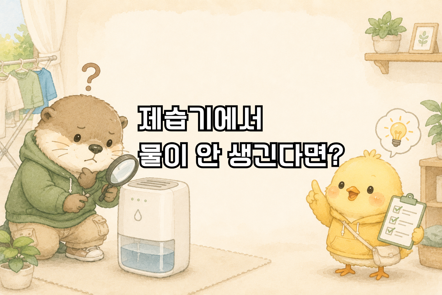 제습기에서 물이 안 생기는 이유와 고장 여부를 확인하는 방법을 소개하는 글
