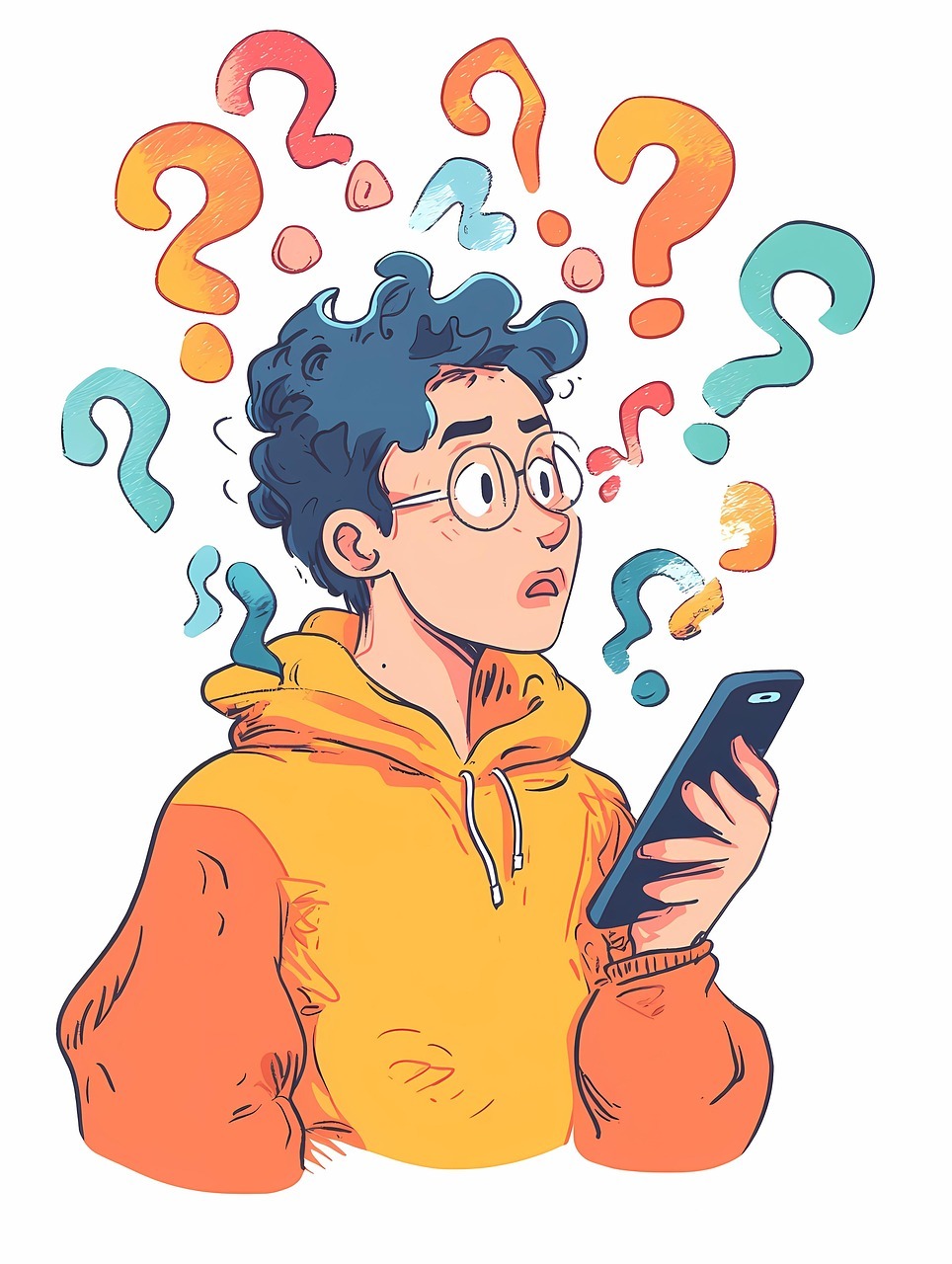 소년이 문의 및 궁금증에 대한 이미지