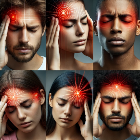 다양한 두통 유형 사진