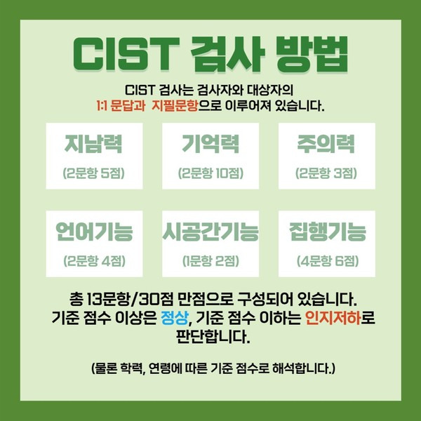 보건복지부 CIST 검사방법