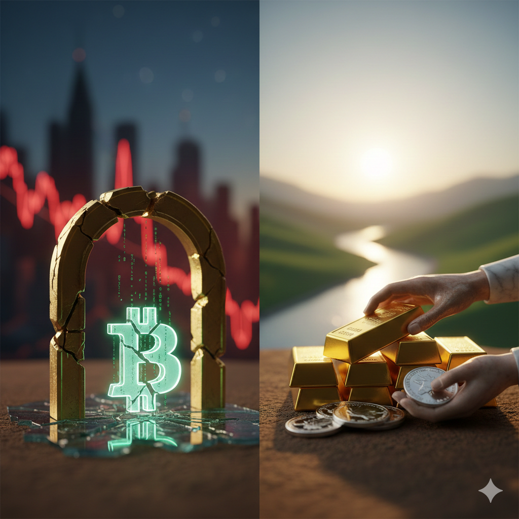 안전자산 지위 잃은 비트코인과 금-은 랠리의 극명한 대조