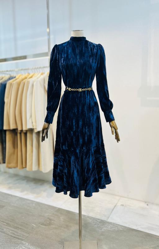 모조에스핀 스카프넥벨벳원피스 S224MSE029