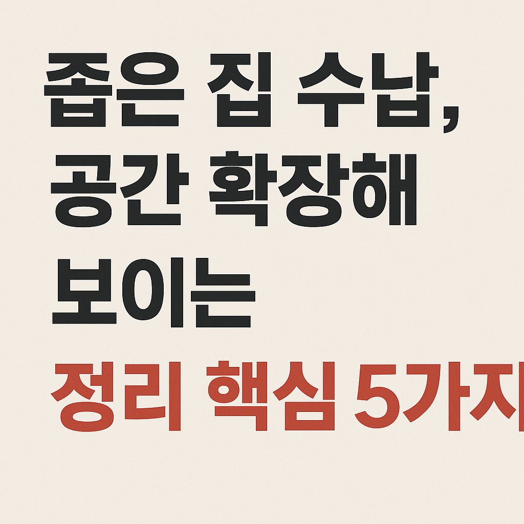공간 확장해 보이는 정리 핵심 5가지