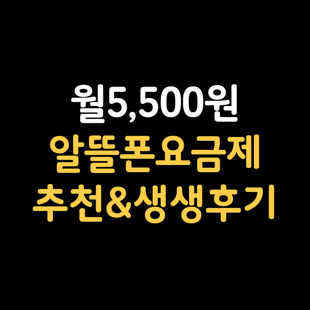 알뜰폰 요금제 추천 및 후기