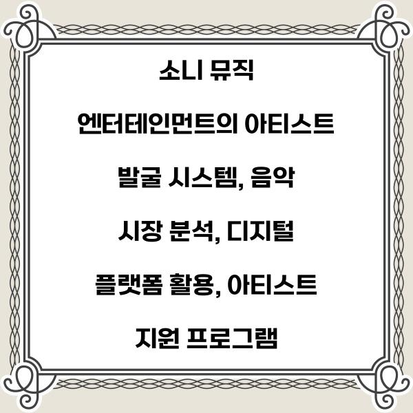 소니 뮤직 엔터테인먼트의 아티스트 발굴 시스템