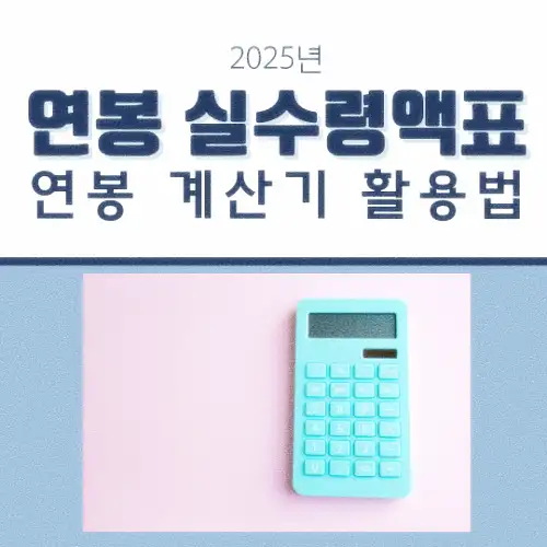 연봉 실수령액표 및 연봉 계산기 활용법